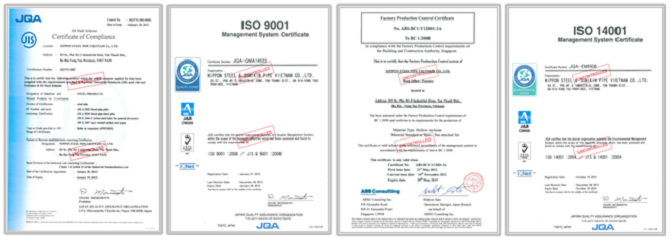 ISO 90001 and ISO 14001 Certificates