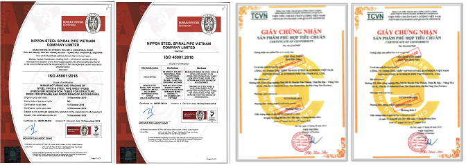 TCVN and ISO 45001 Certificates